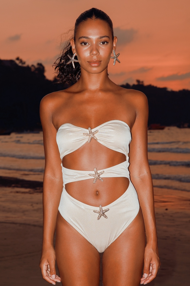 'Cocoa' Nude Shim Starfish Bandeau Swimsuit