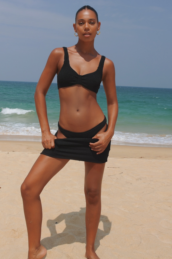 'Black' Scrunch Micro Skirt