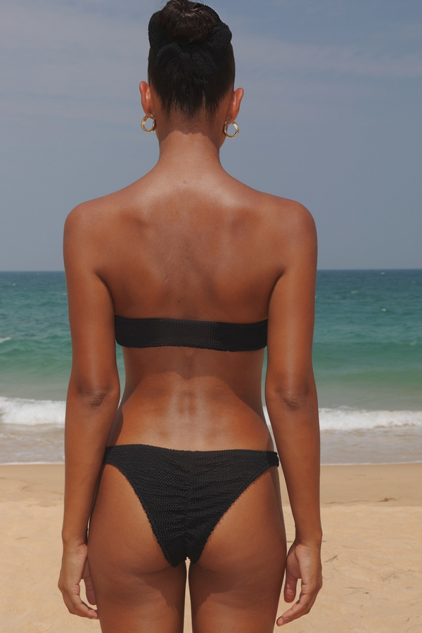 'Black' Scrunch Bandeau Bikini Top