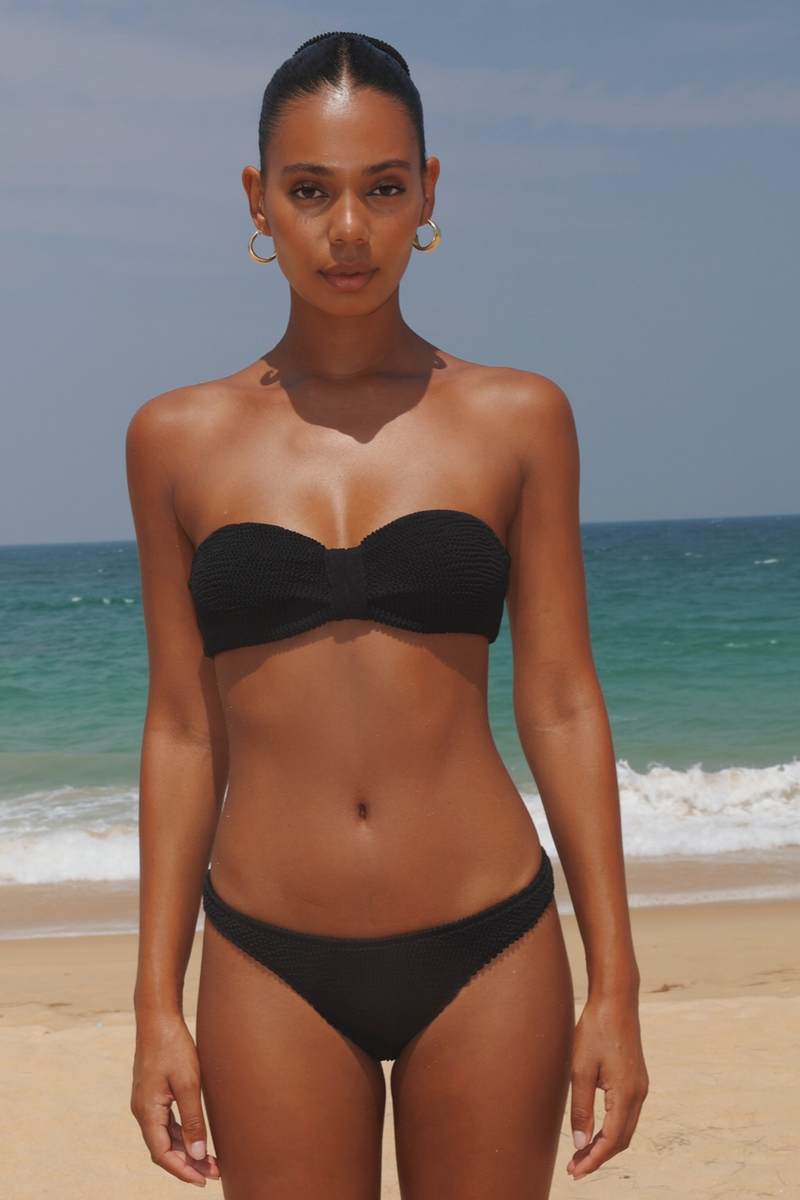 'Black' Scrunch Bandeau Bikini Top