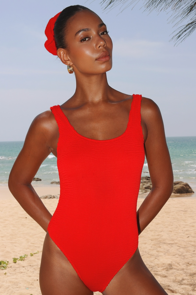 'Red' Scrunch Scoop Swimsuit