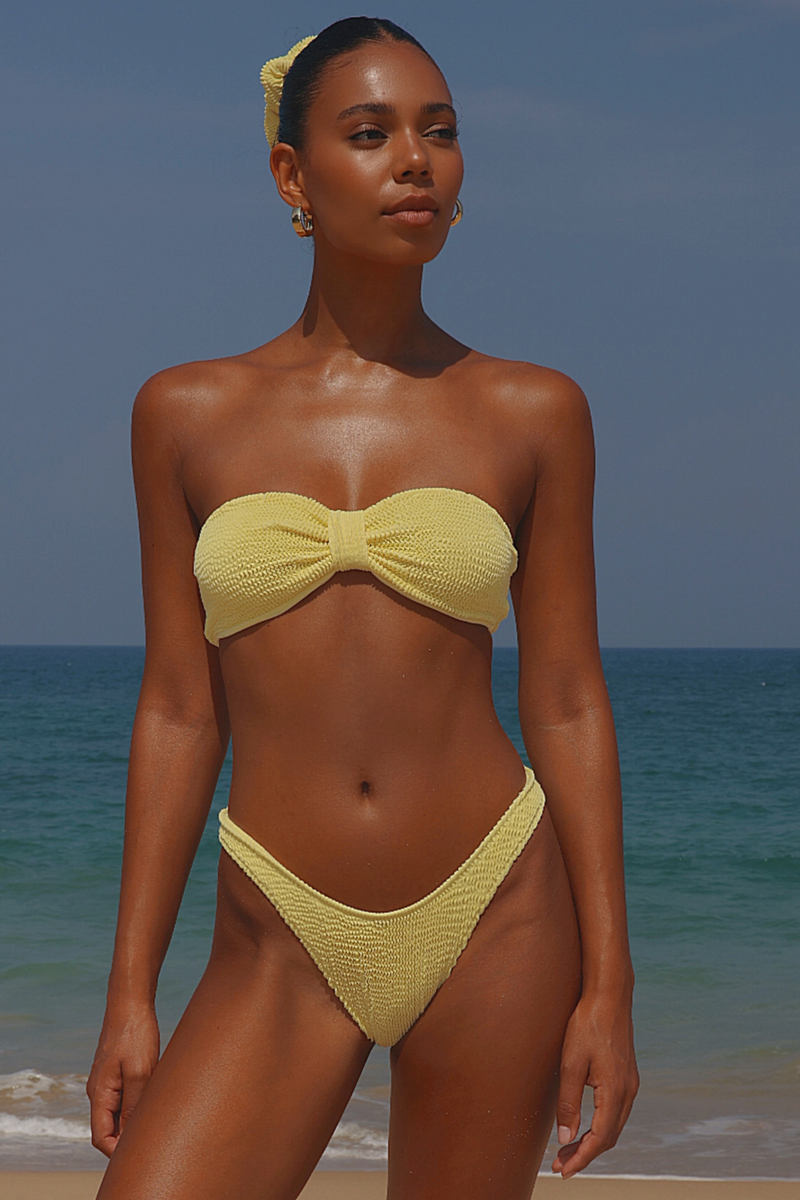 'Lemon' Scrunch Bandeau Bikini Top