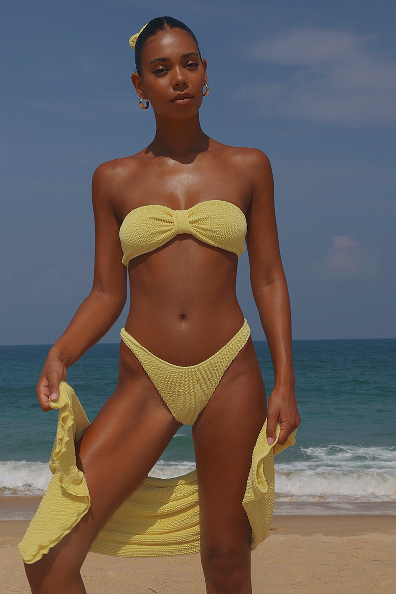 'Lemon' Scrunch Bandeau Bikini Top