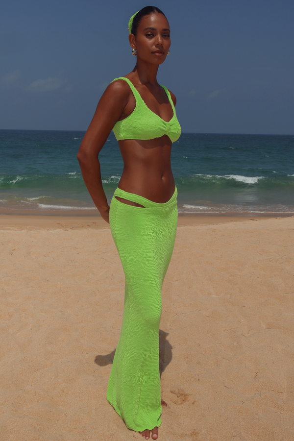 Scrunch 'Chartreuse' Maxi Skirt