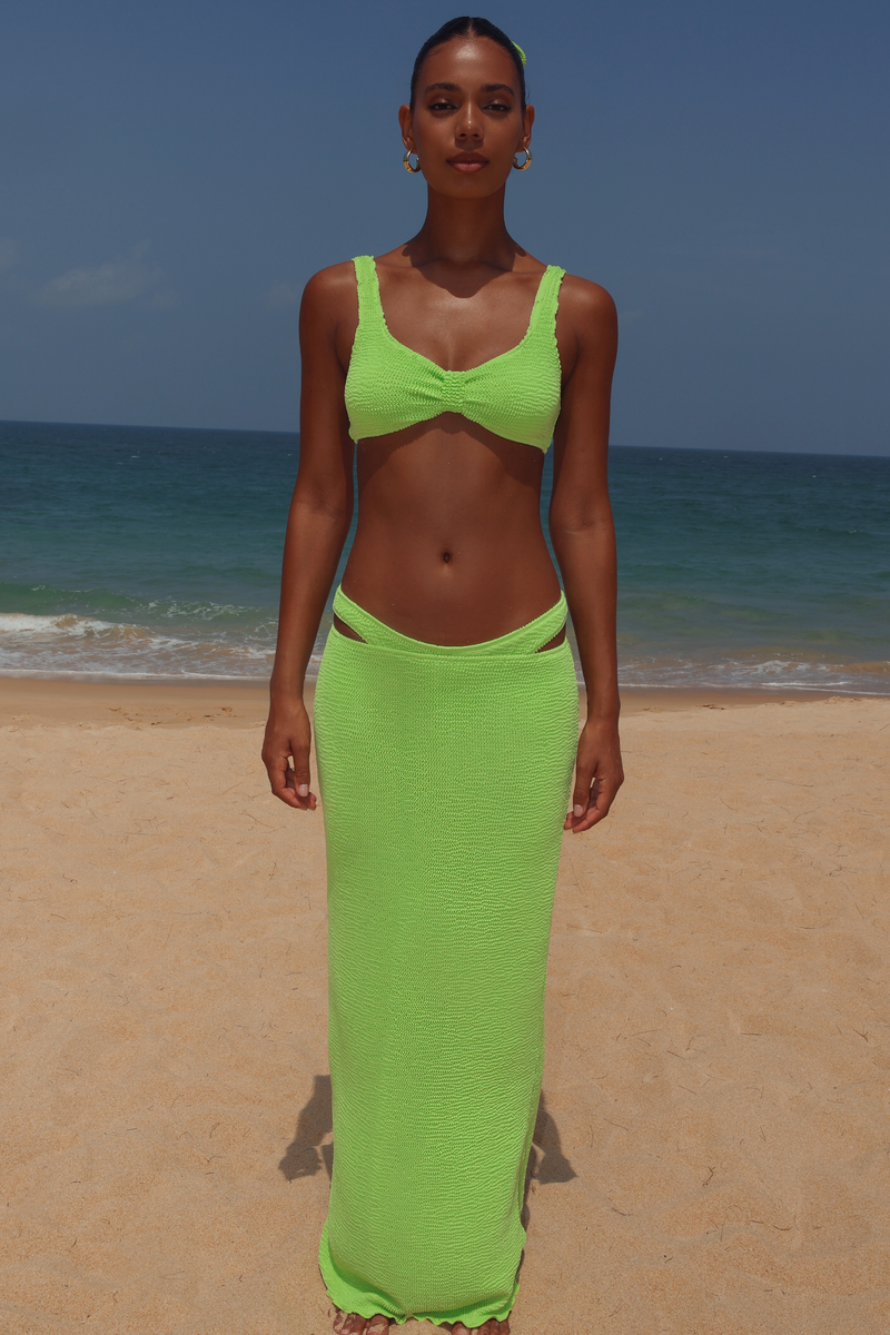 Scrunch 'Chartreuse' Maxi Skirt