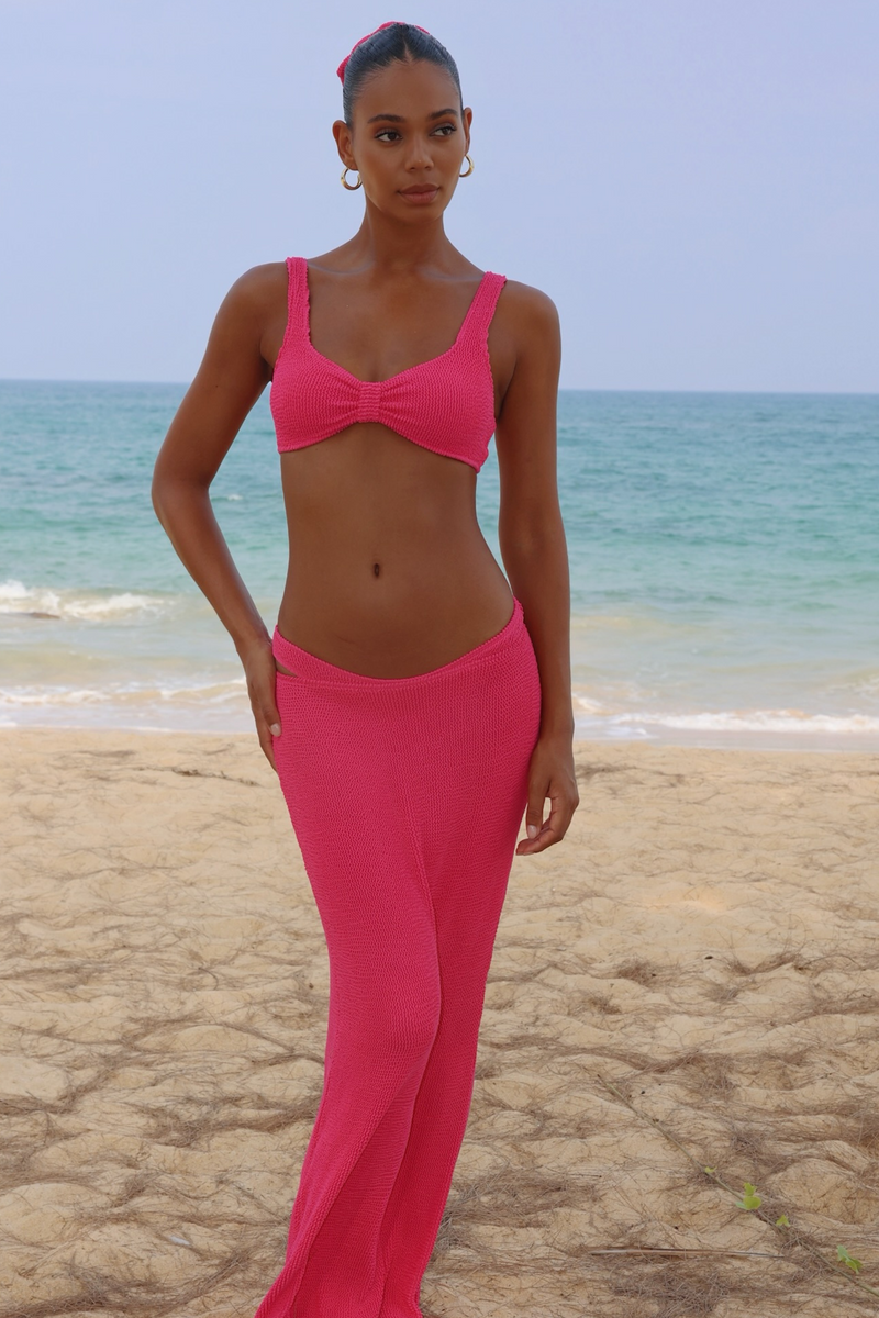 'Raspberry' Scrunch Maxi Skirt