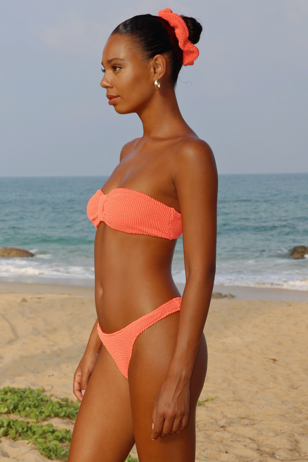 'Coral' Scrunch Bandeau Bikini Top