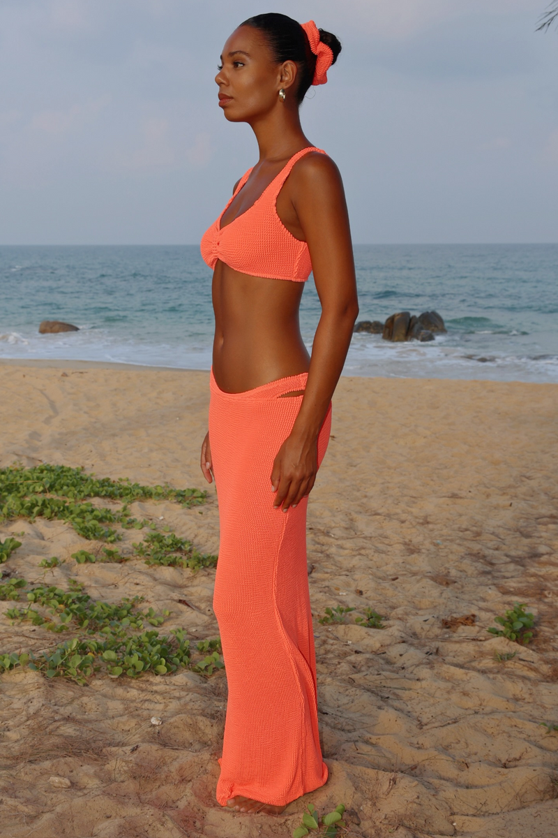 'Coral' Scrunch Maxi Skirt