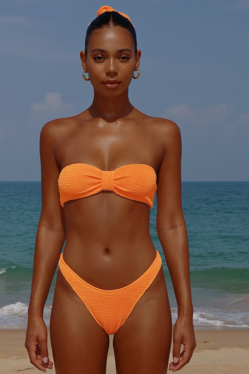 'Tangerine' Scrunch Bandeau Bikini Top