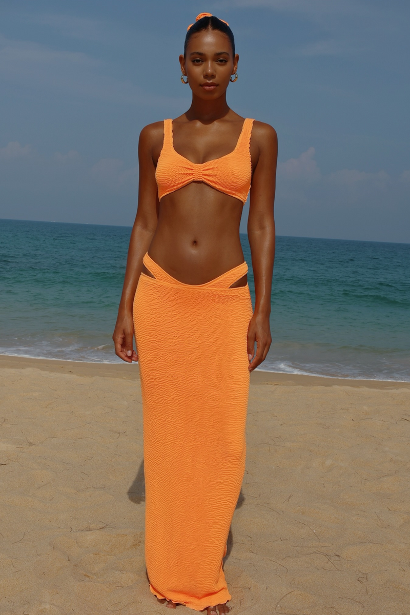 'Tangerine' Scrunch Maxi Skirt