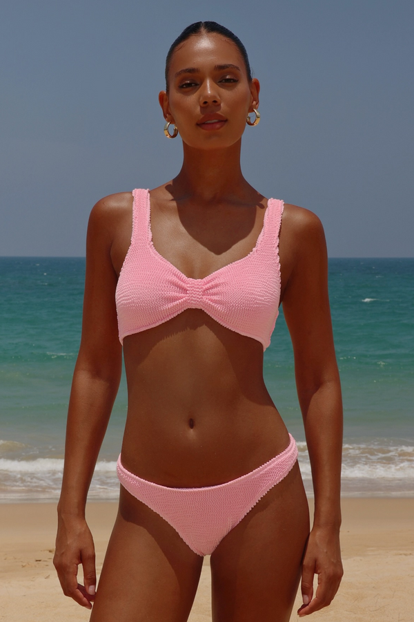 'Baby Pink' Scrunch Knot Bikini Top