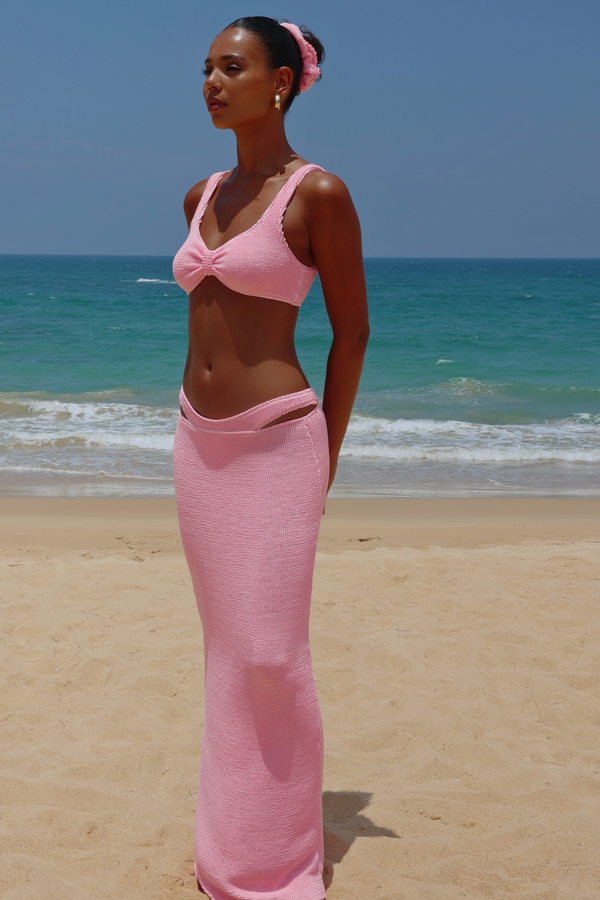 'Baby Pink' Scrunch Maxi Skirt