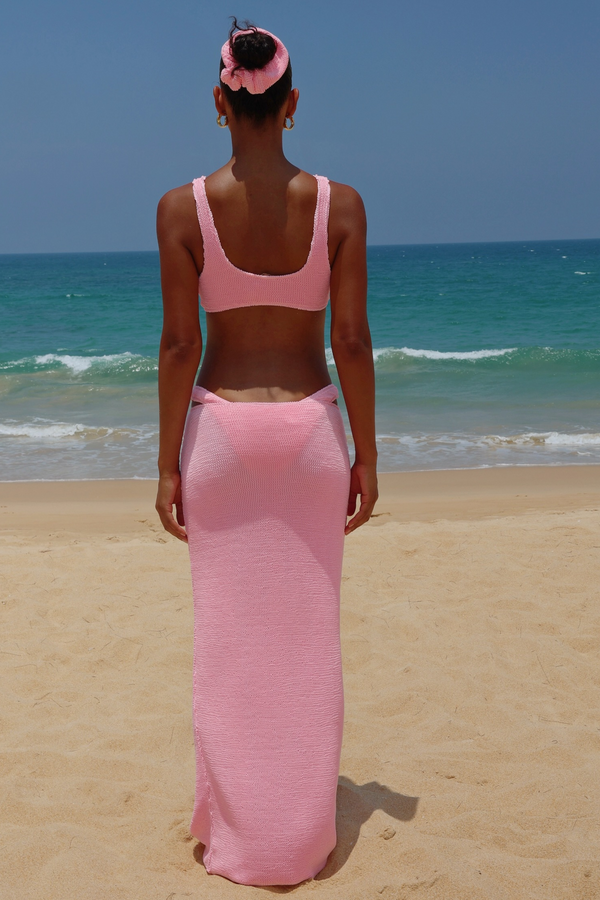 'Baby Pink' Scrunch Maxi Skirt