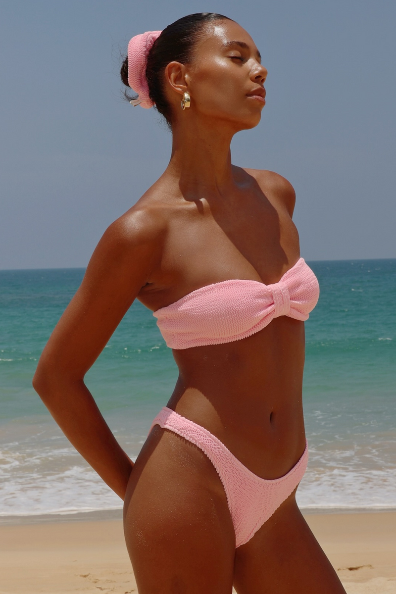 'Baby Pink' Scrunch Bandeau Bikini Top