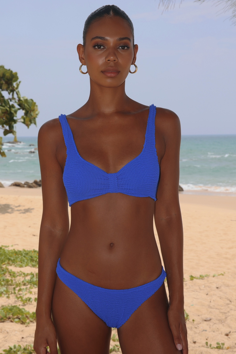 'Azure' Scrunch Knot Bikini Top