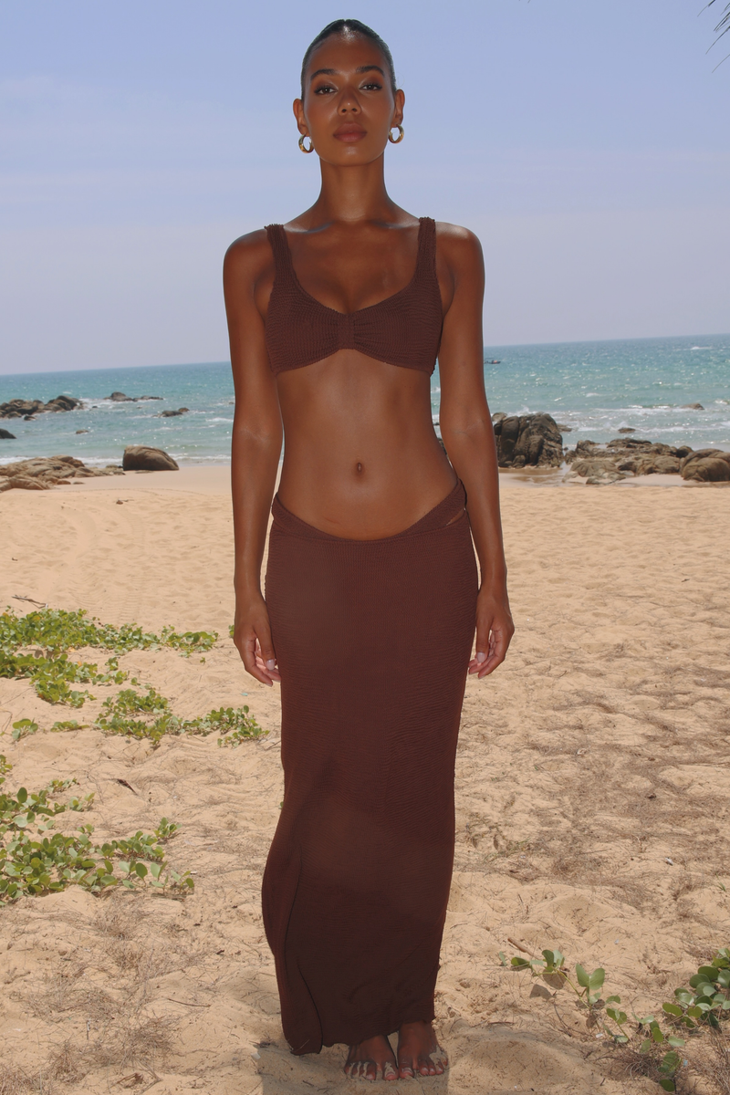 'Coffee' Scrunch Maxi Skirt